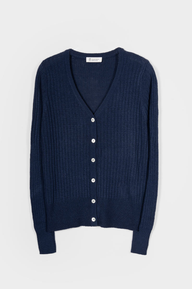 Women silk cardigan Realma Navy