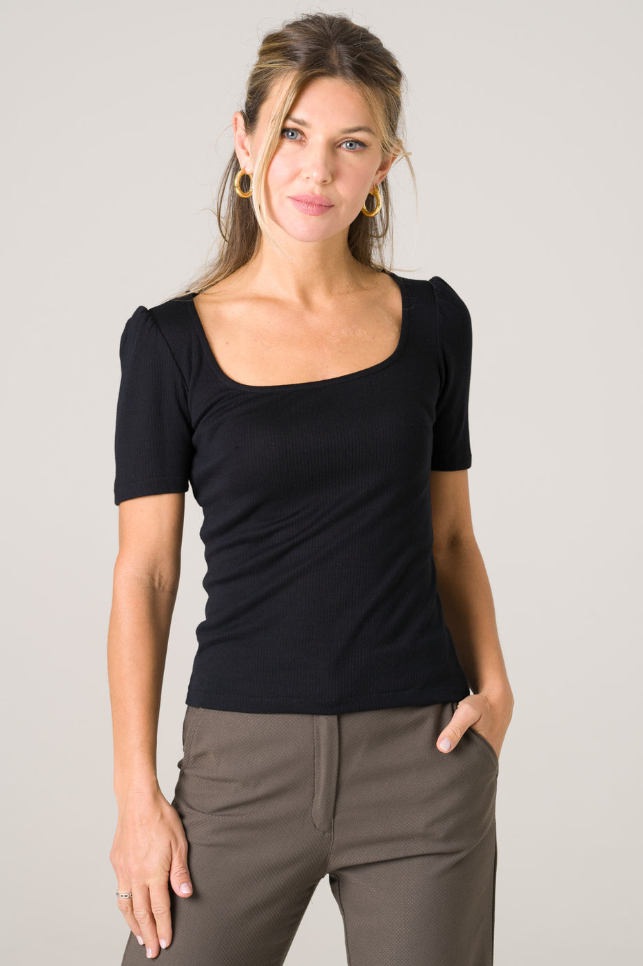 Schwarzes Damen T-Shirt Hoya