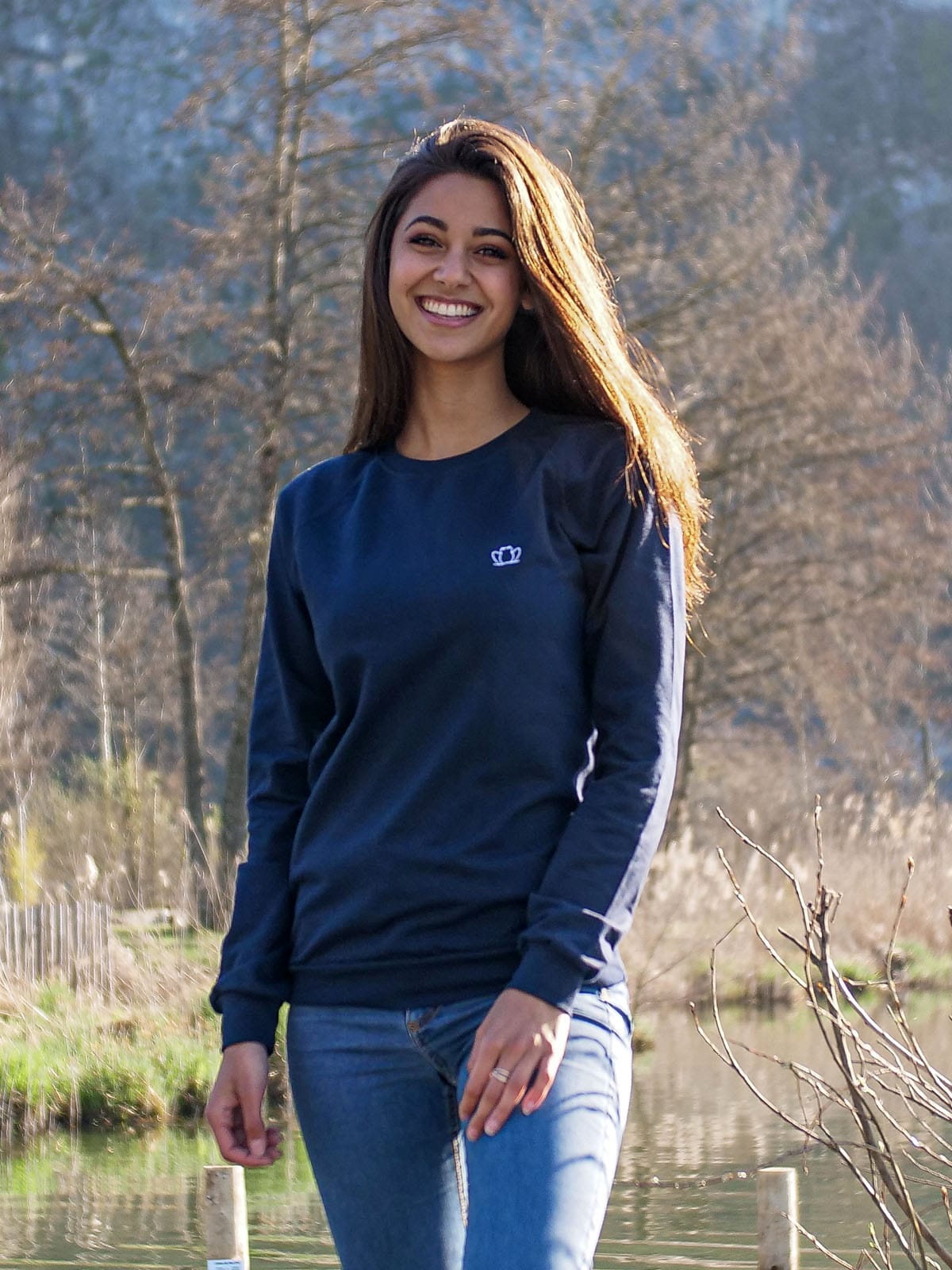 Unisex-Sweatshirt aus Bio-Baumwolle Le Chiller blau