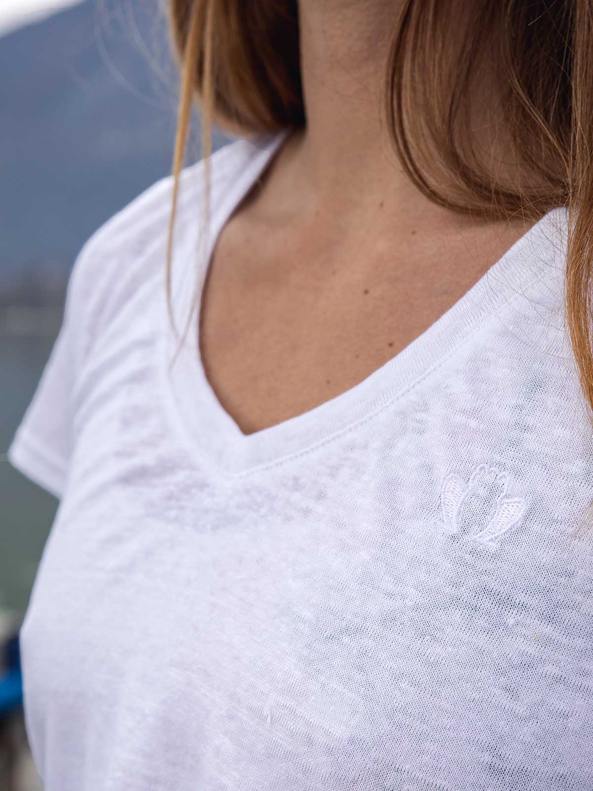 T-Shirt femme en lin L'Indispensable Blanc 