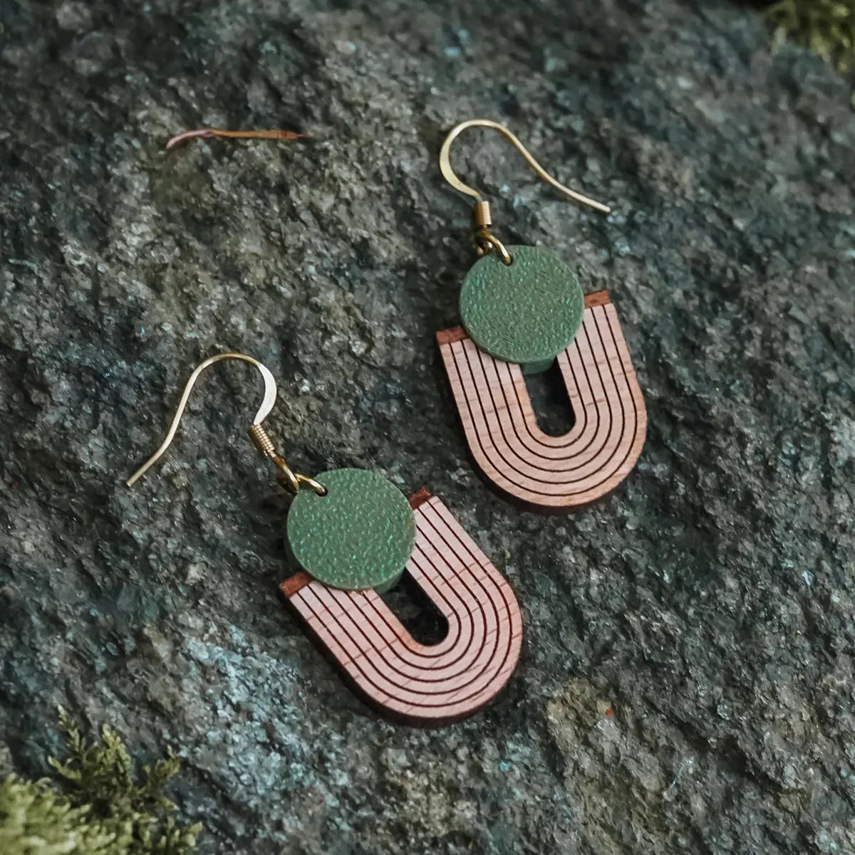 Boucles d'oreilles Upsylon Vert