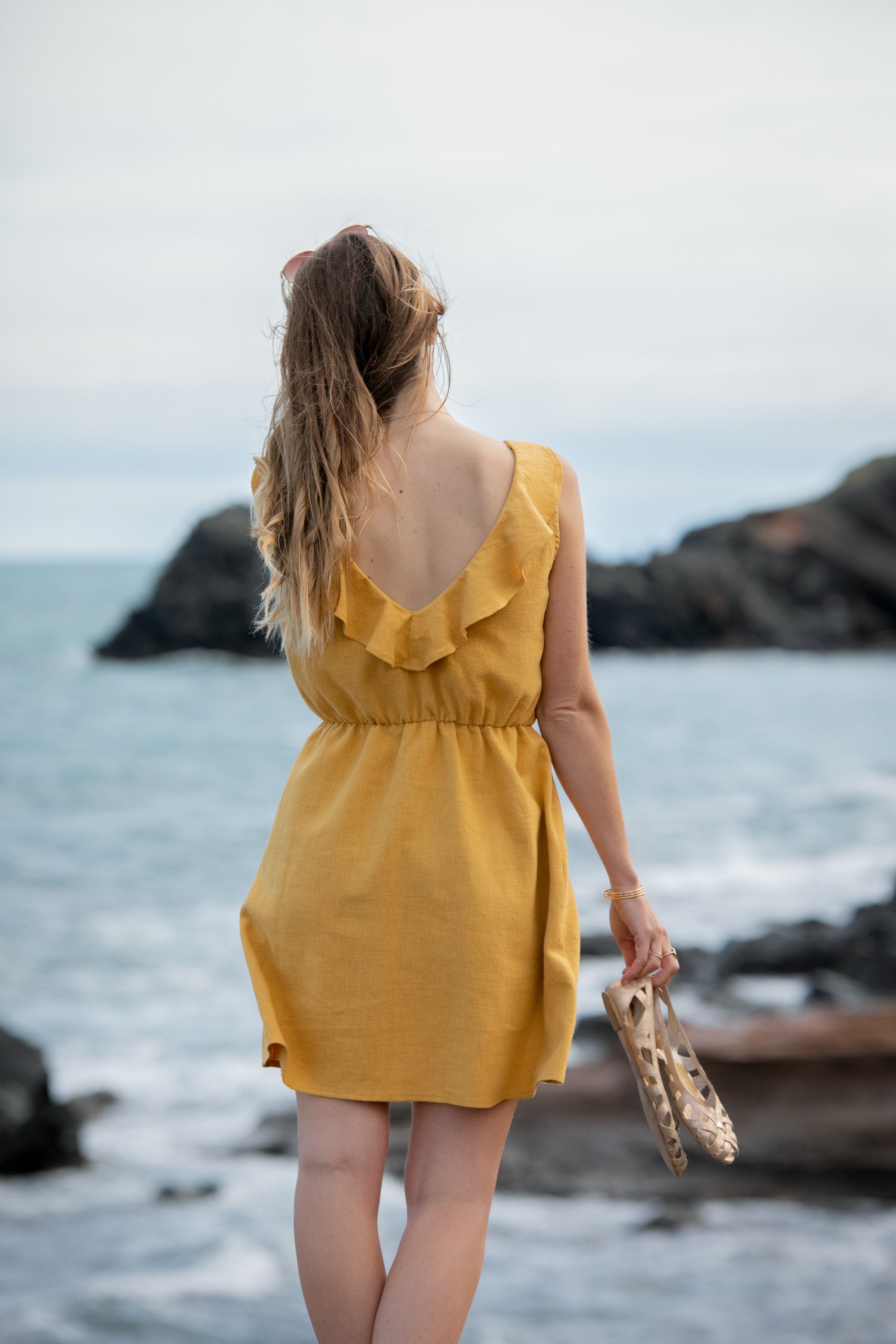 Leinenkleid Mathilde Gelb