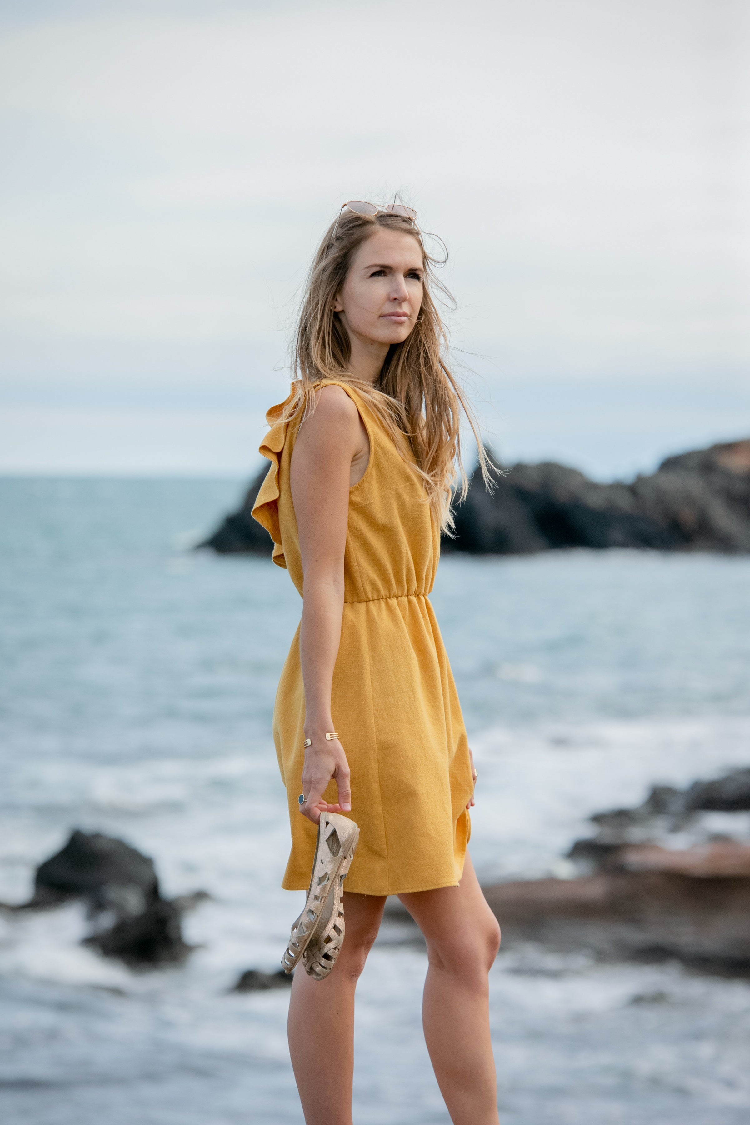 Leinenkleid Mathilde Gelb