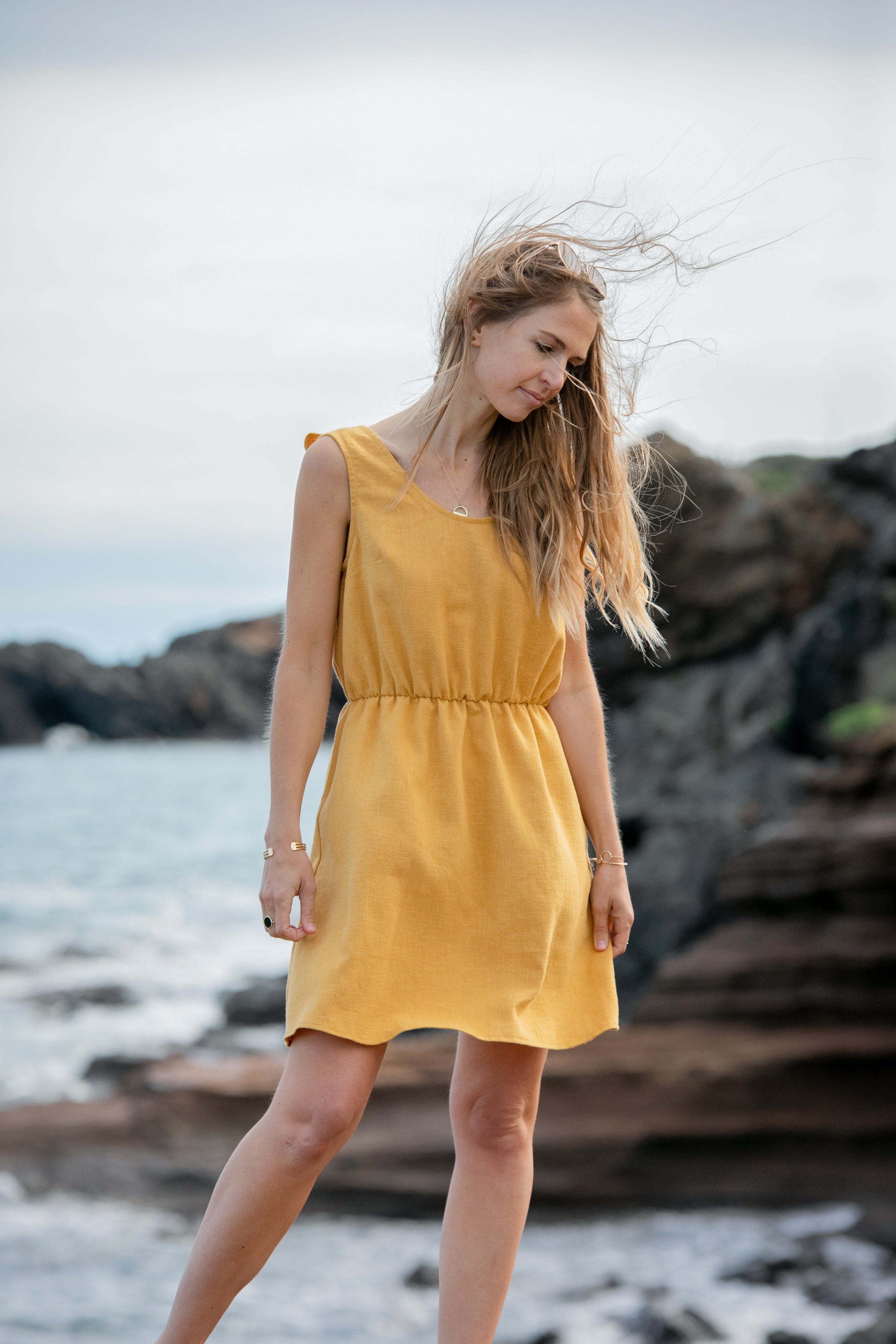 Leinenkleid Mathilde Gelb