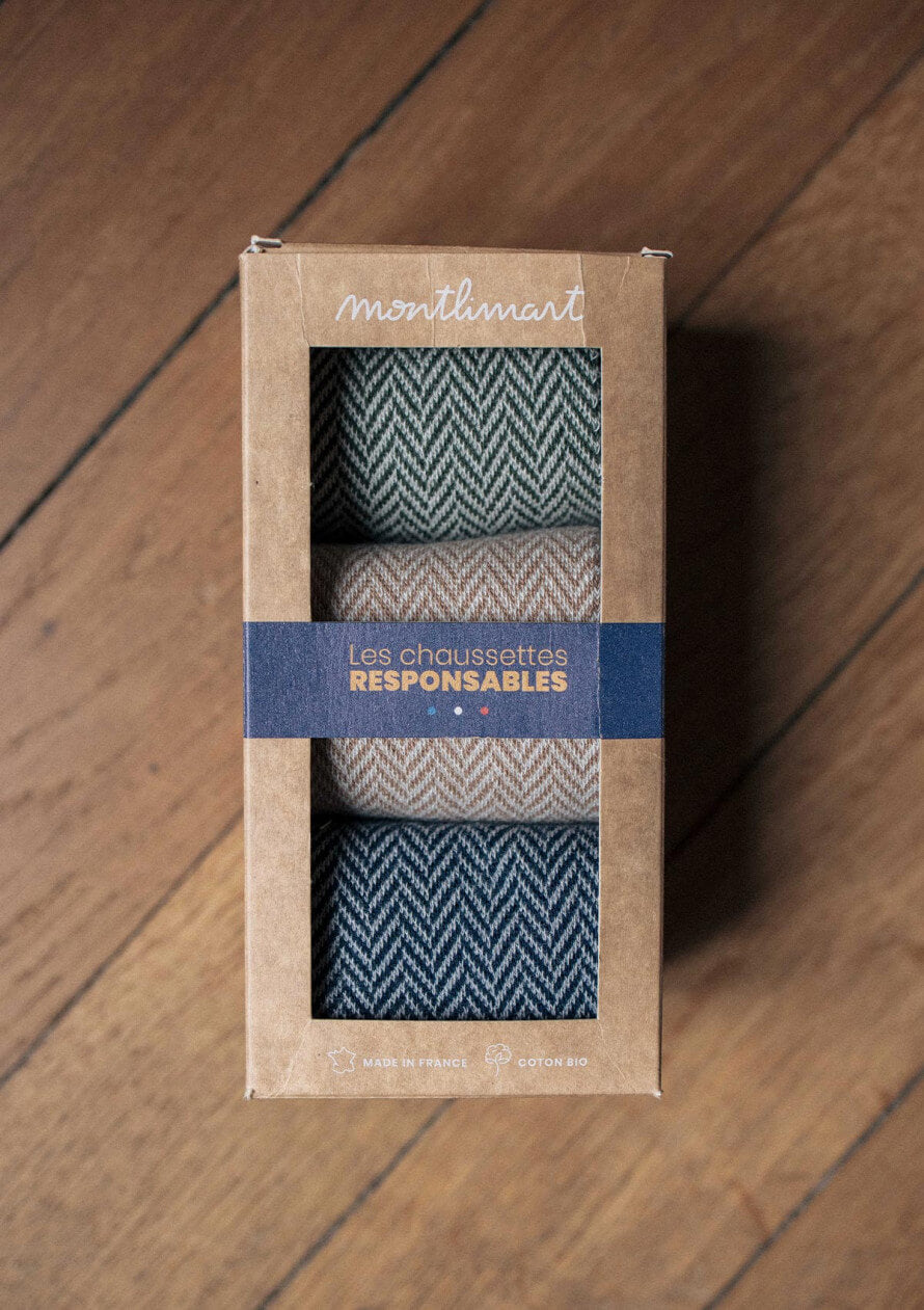 Gray Navy Green Socks Box