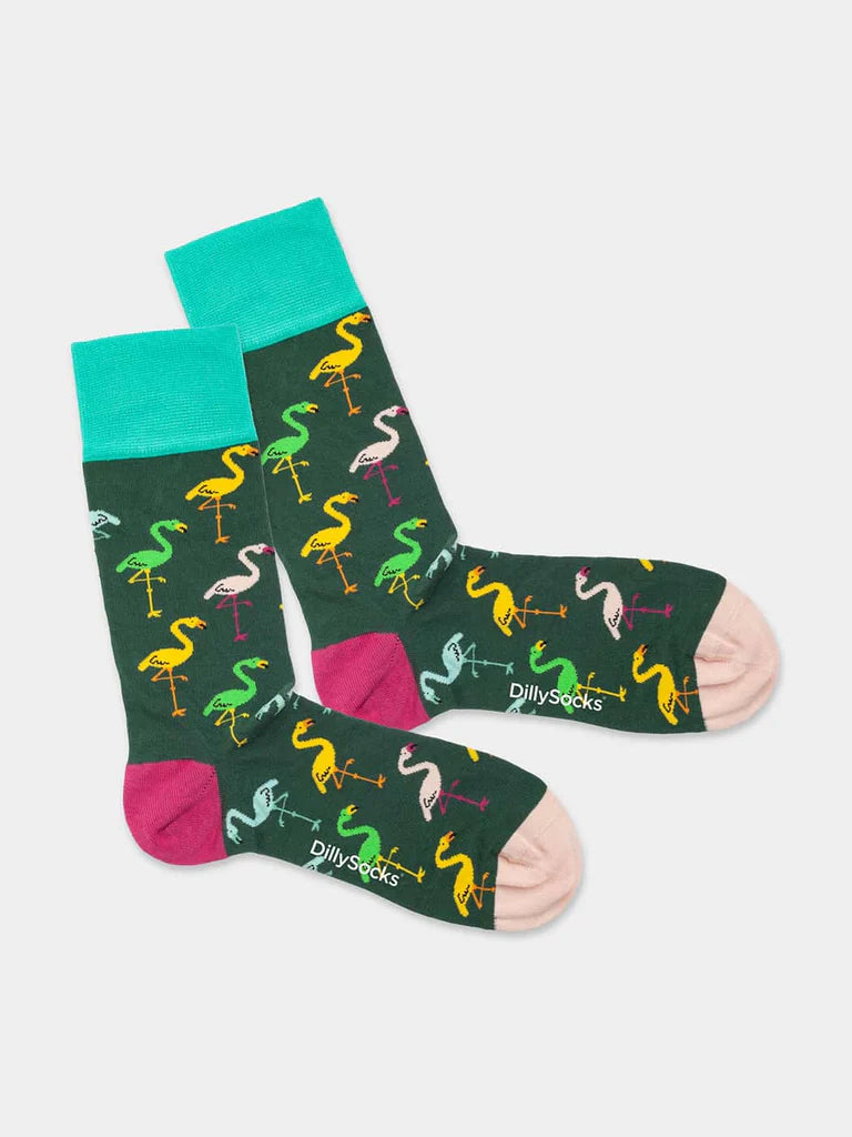 Chaussettes en coton bio Flamingo Forest