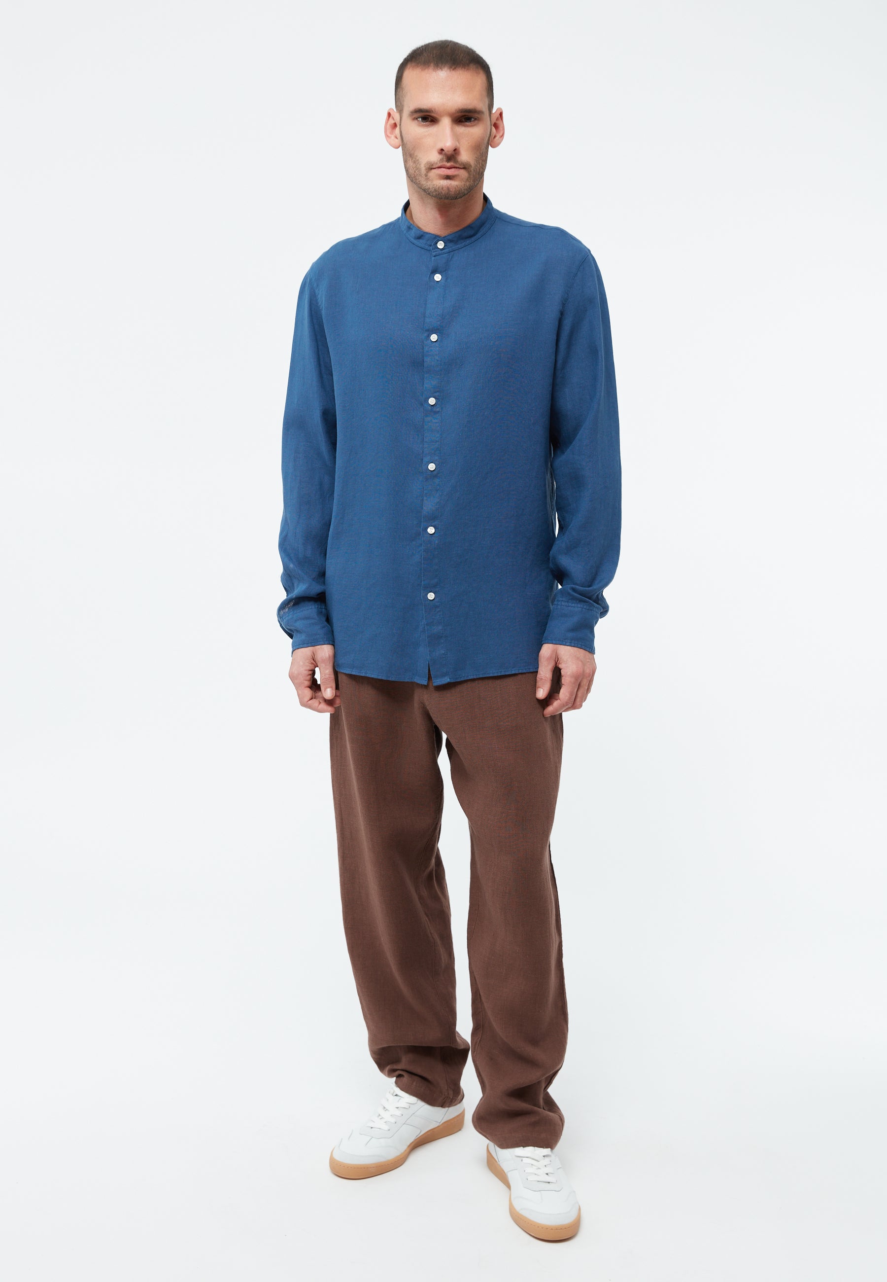 Linen Shirt Wes Blazing Blue