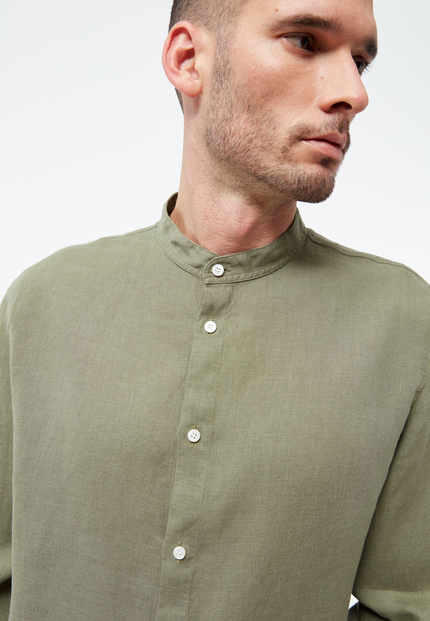 Linen Shirt Wes Faded Olive