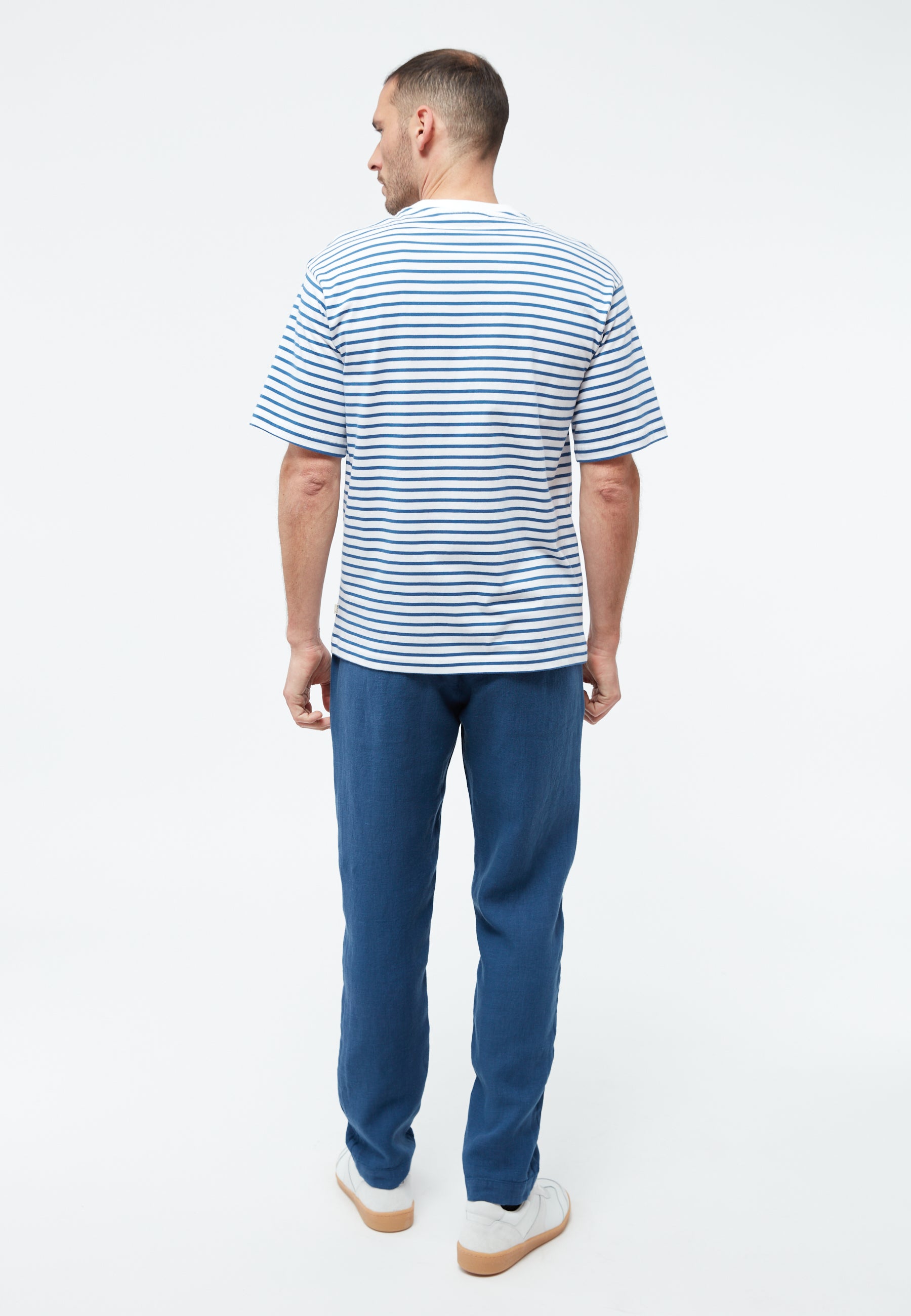 Pantalon en lin Eric Bleu