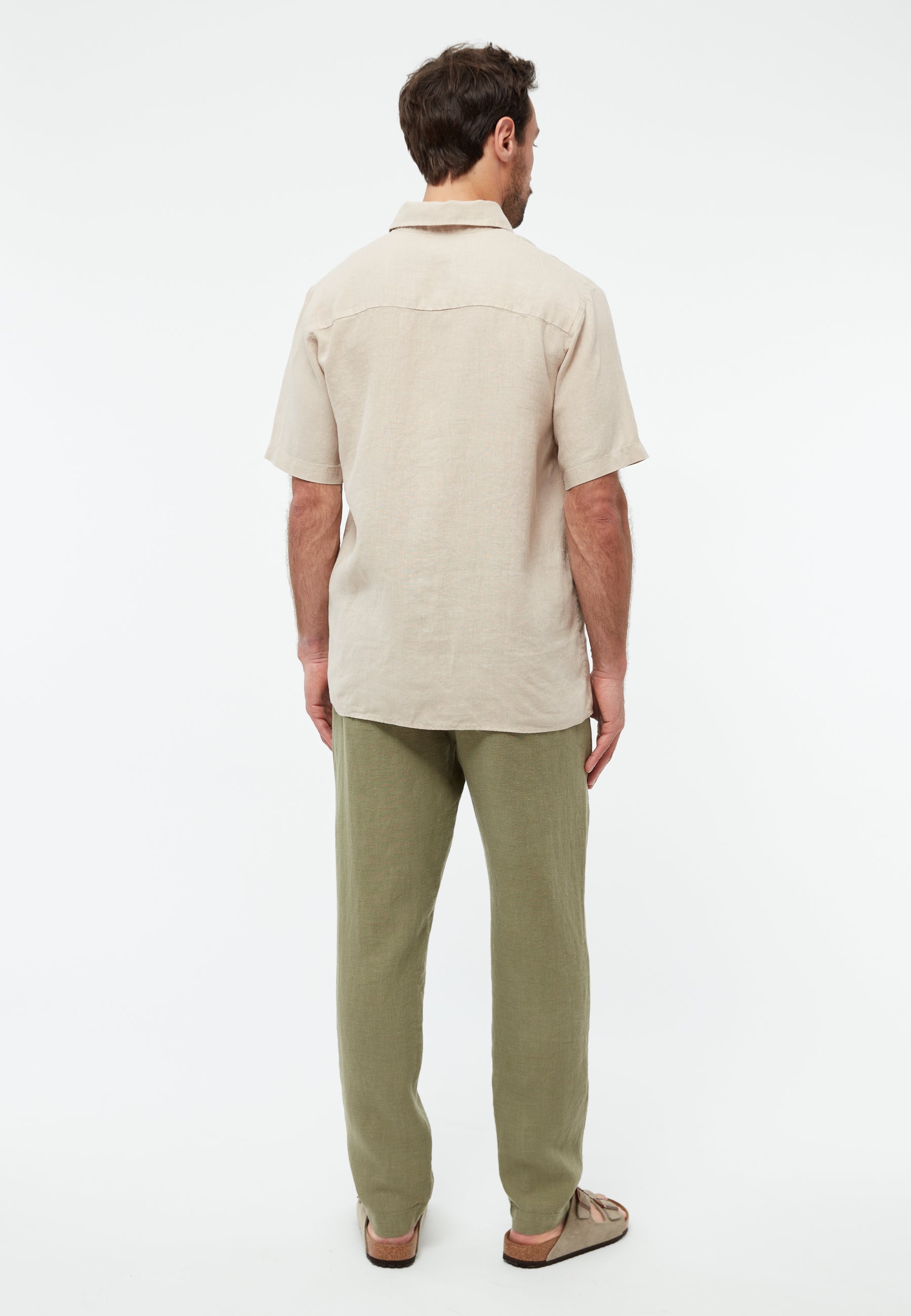 Pantalon en lin Eric Olive