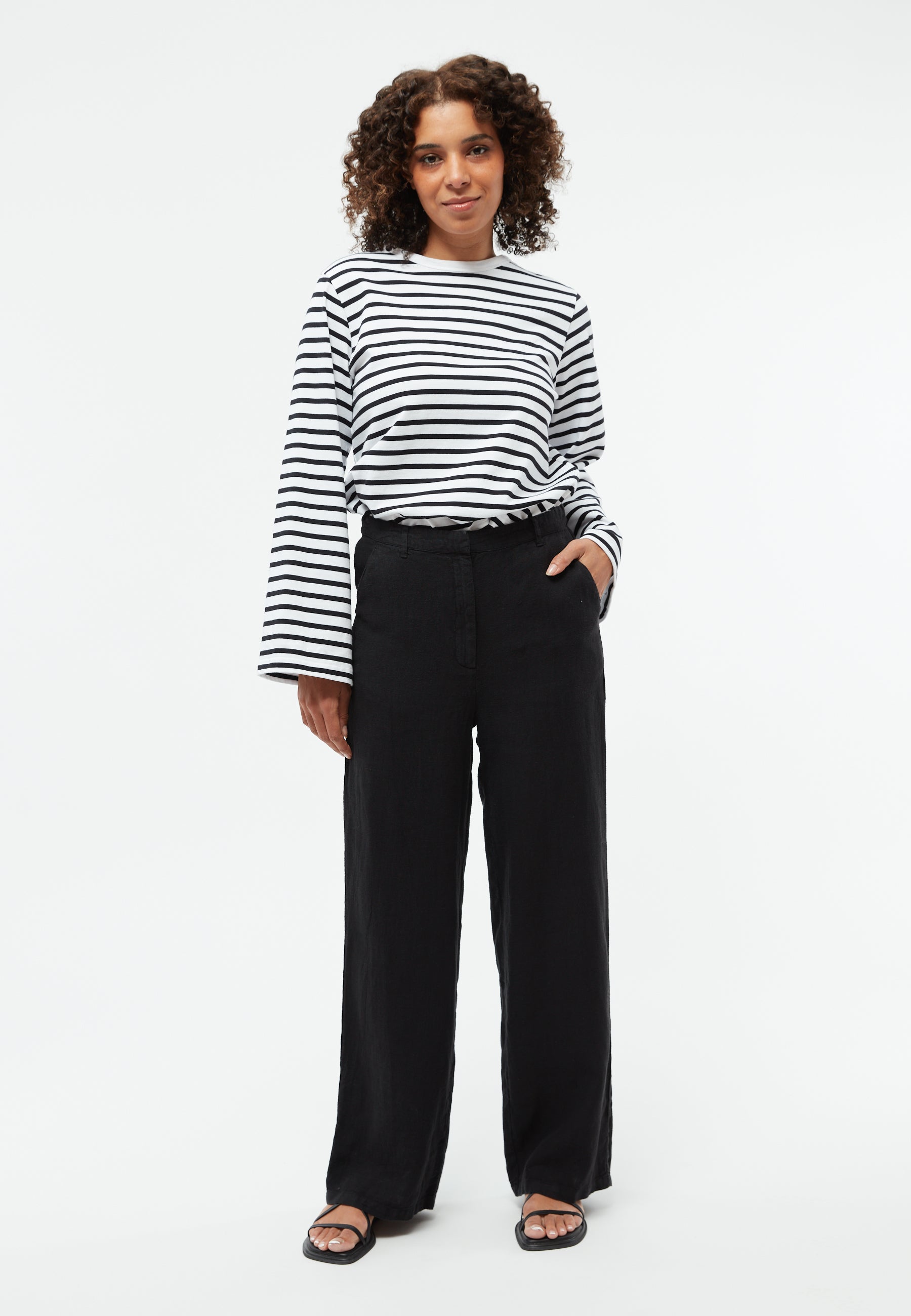 Pantalon en lin Beatrice Noir