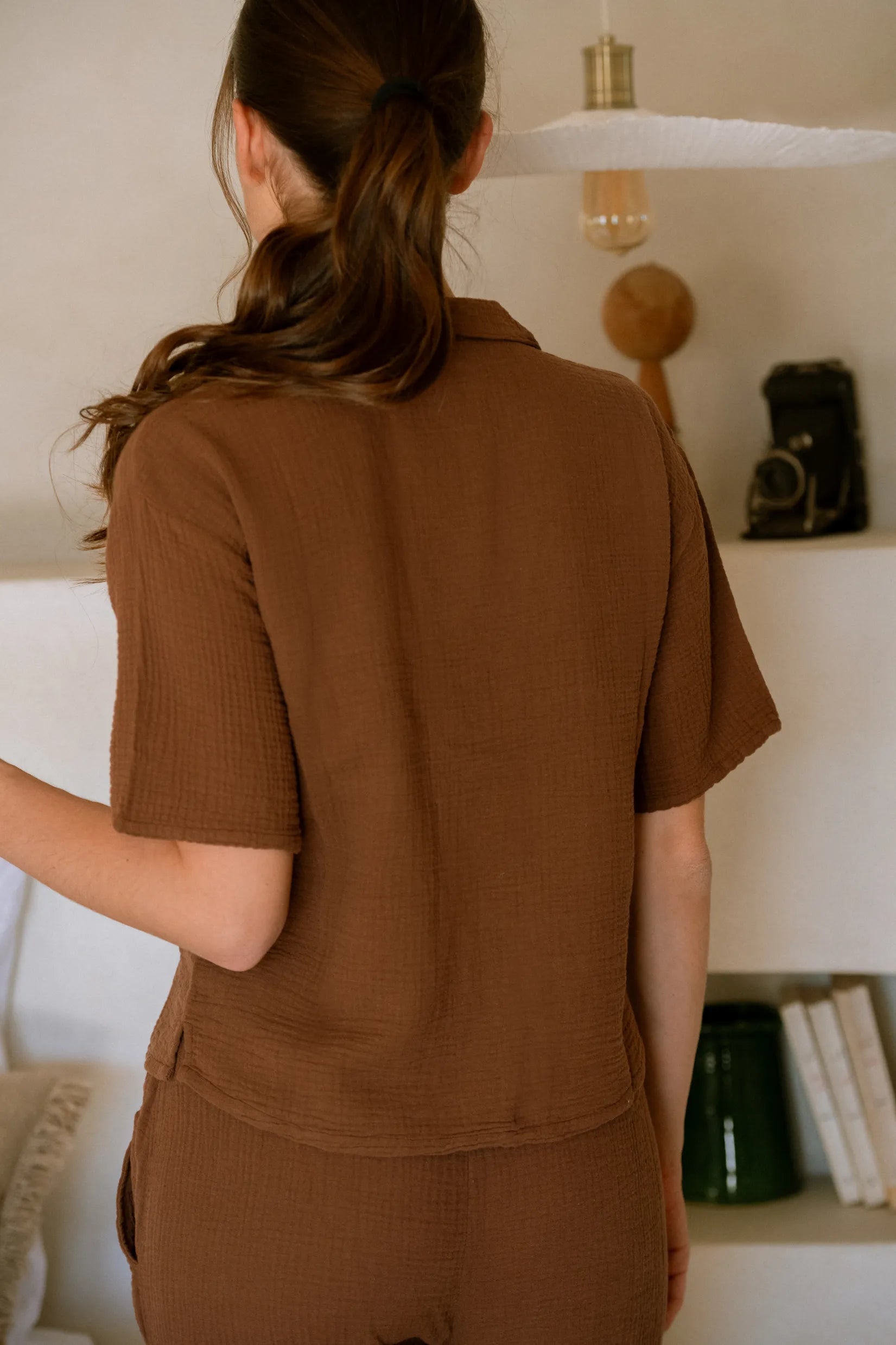  Pajamas Shirt Flora Chocolate