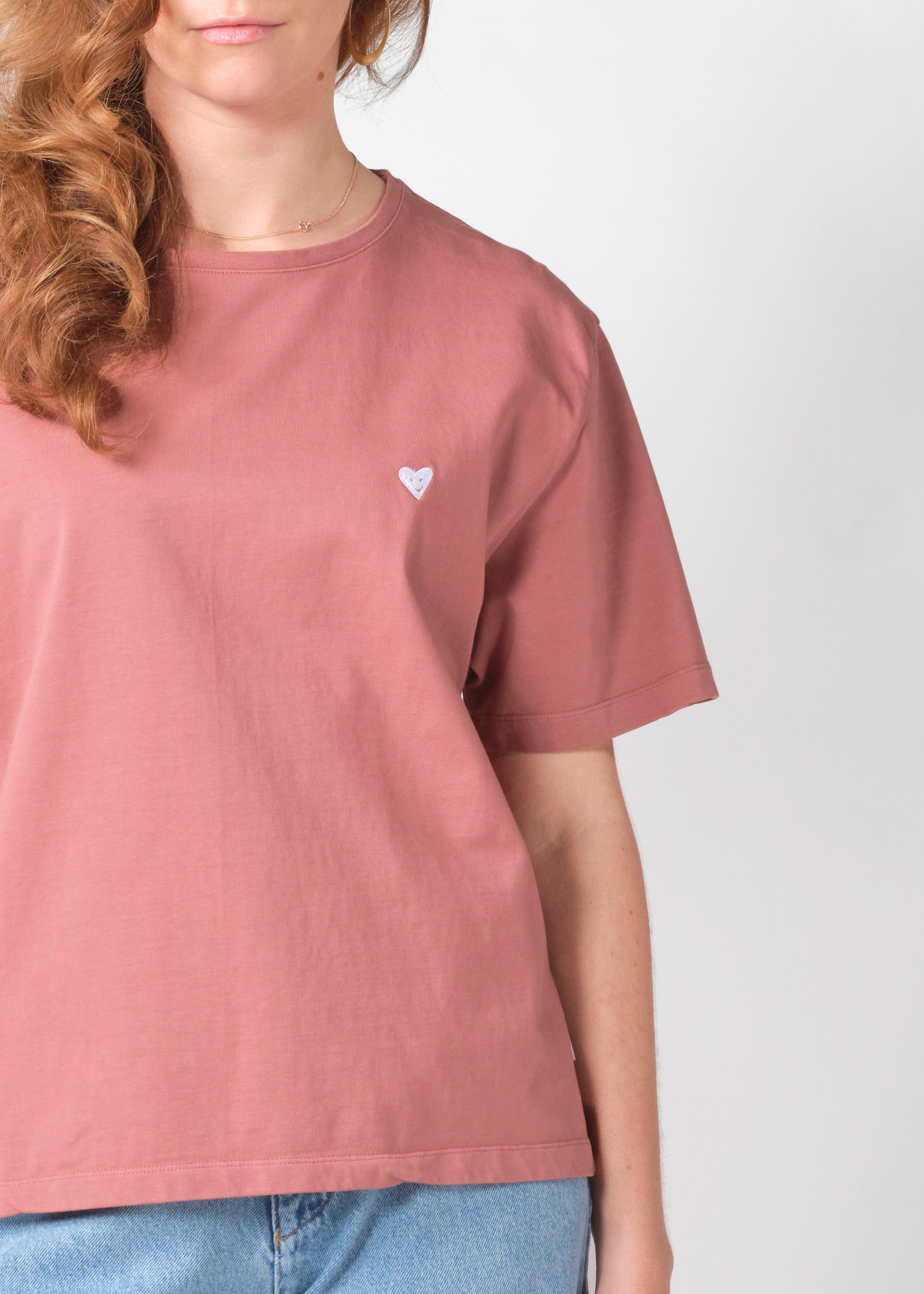 T-Shirt oversize Heart rose poudré