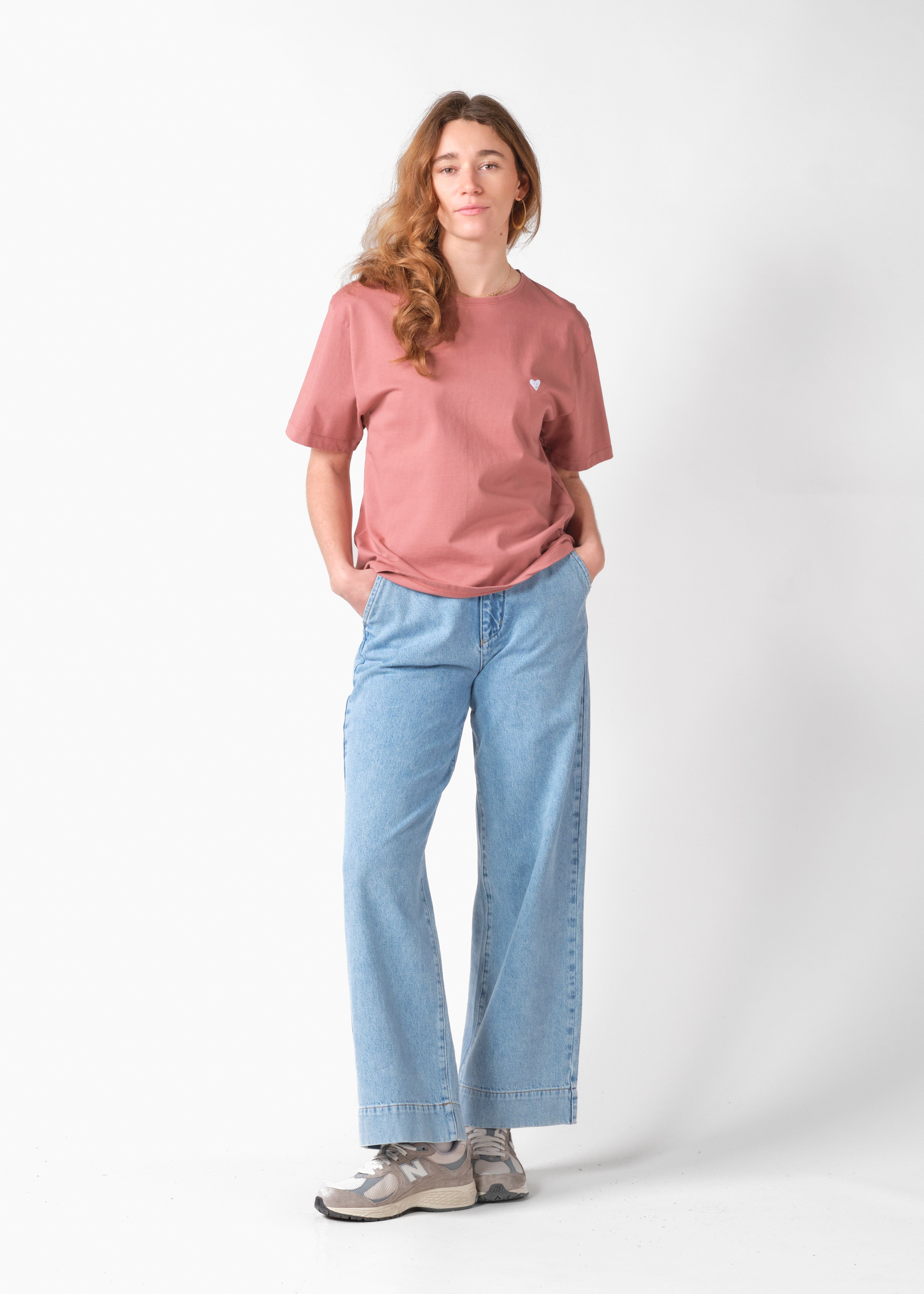 T-Shirt oversize Heart rose poudré