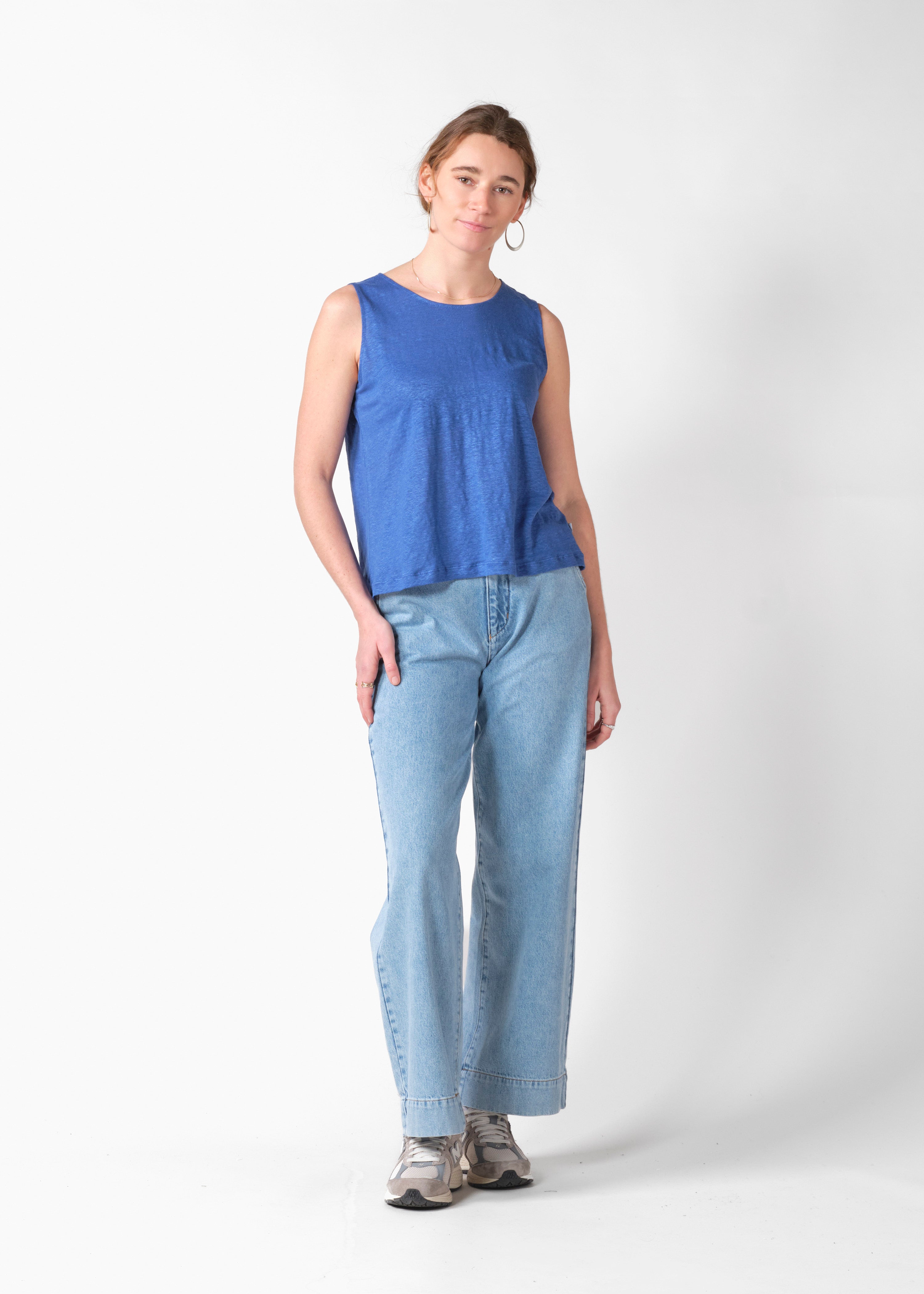 Linen Tanktop Dee Surf Blue