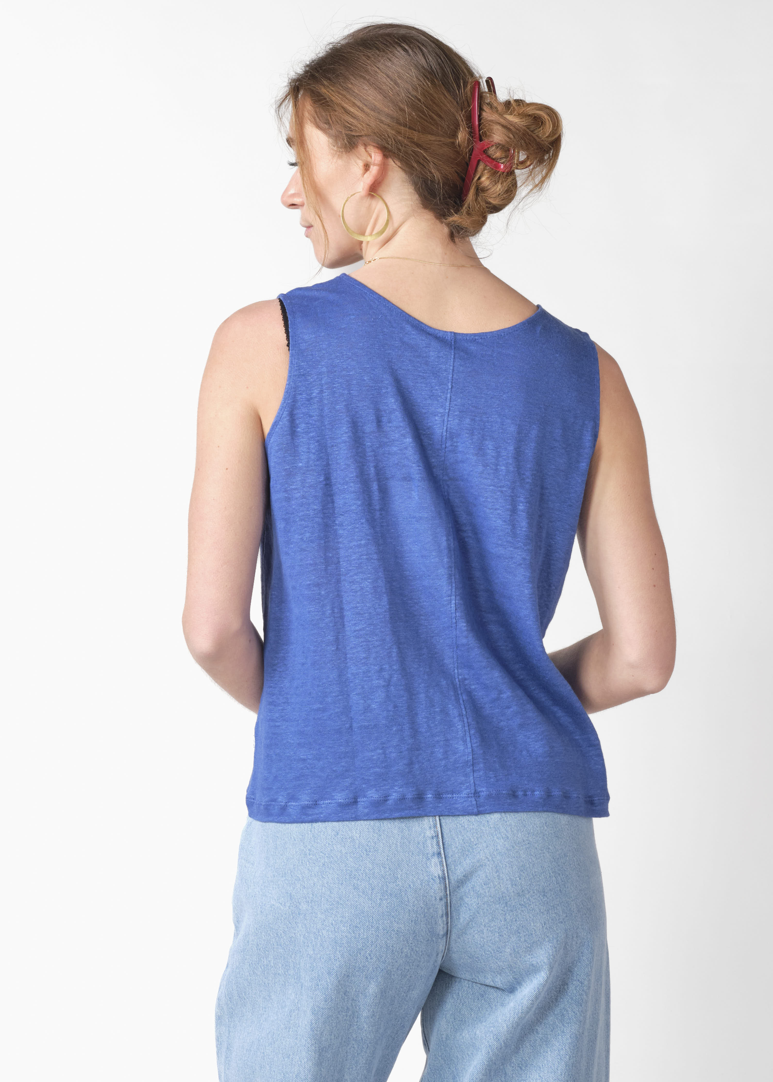 Leinen TankTop Dee Blau