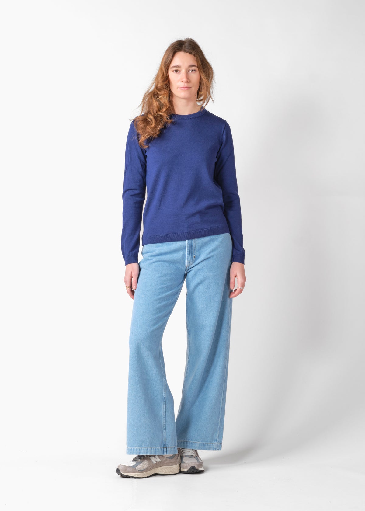 Pull fin merinos bleu