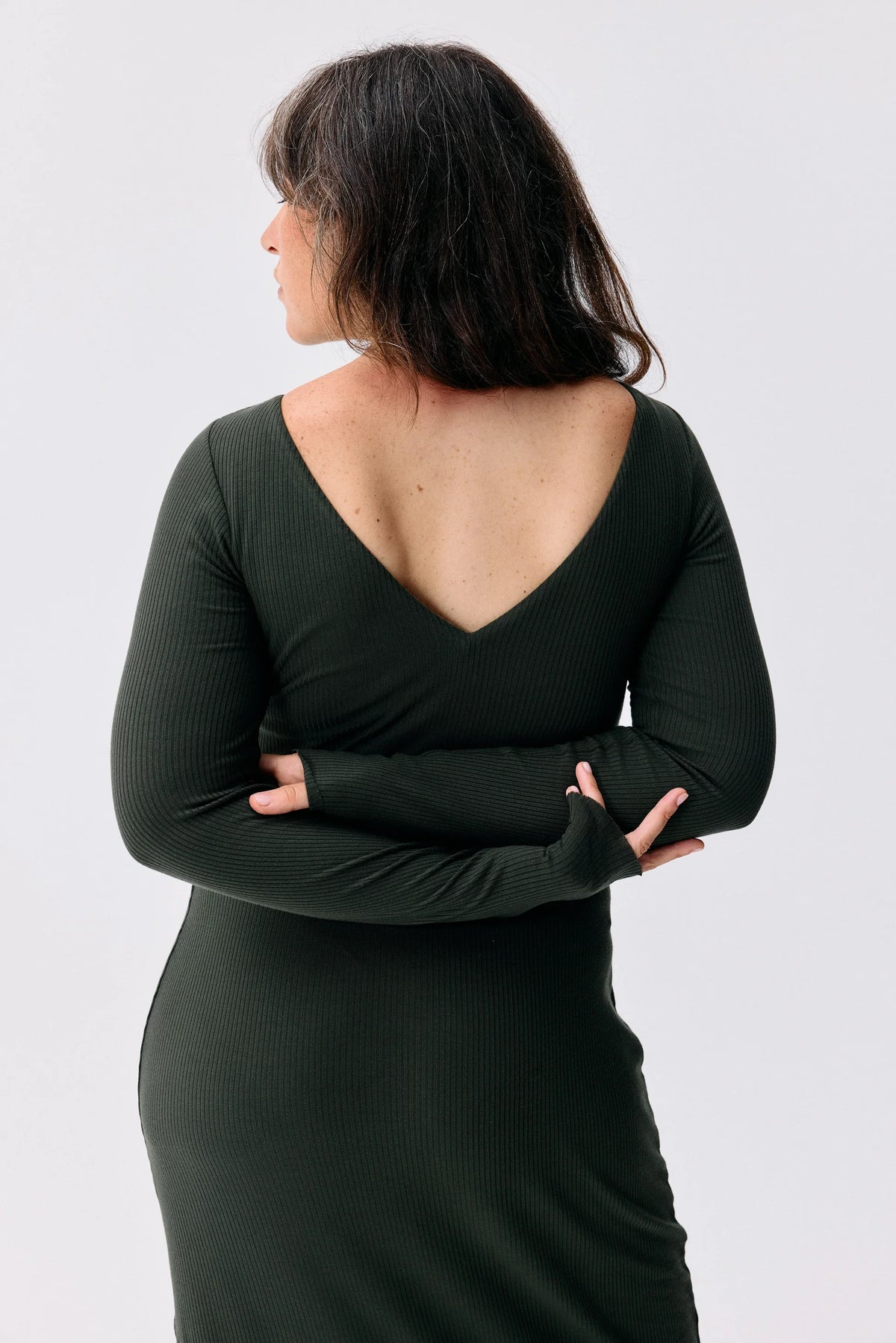 Robe longue Ambre Vert sapin