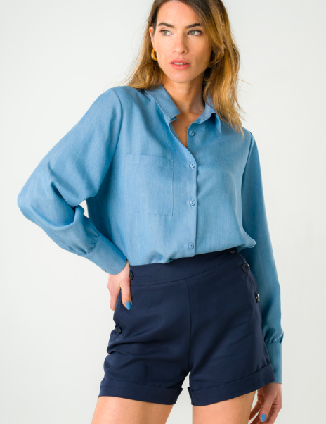 Tencel blouse Kauri blue denim 
