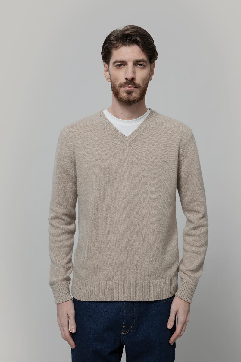 V-Neck Sweater Flavio Beige