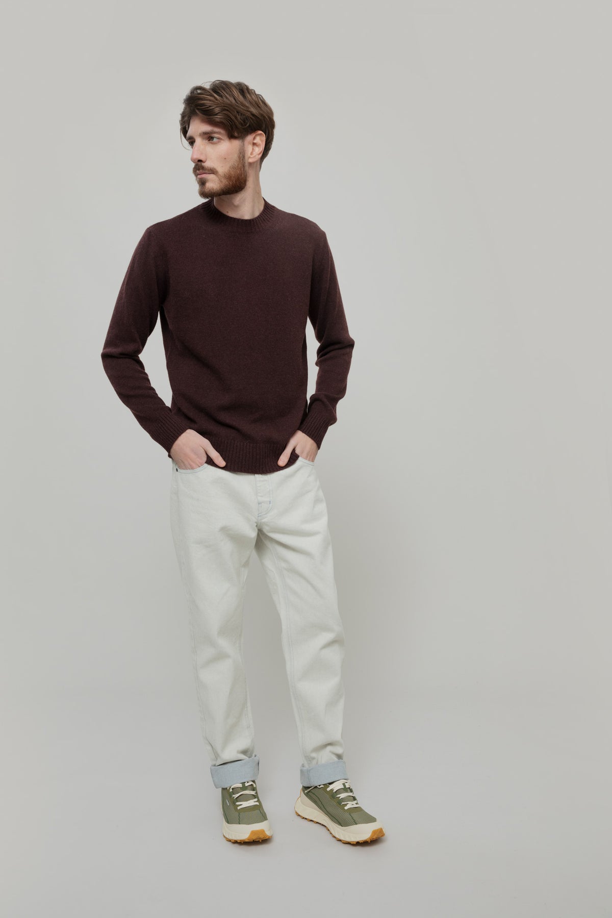 Pull en laine Ferruccio Marron