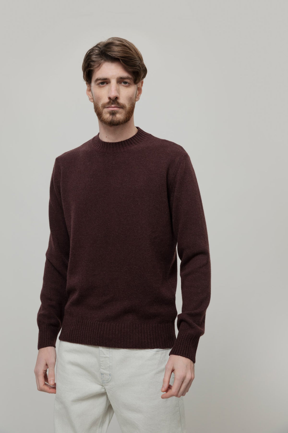 Pull en laine Ferruccio Marron