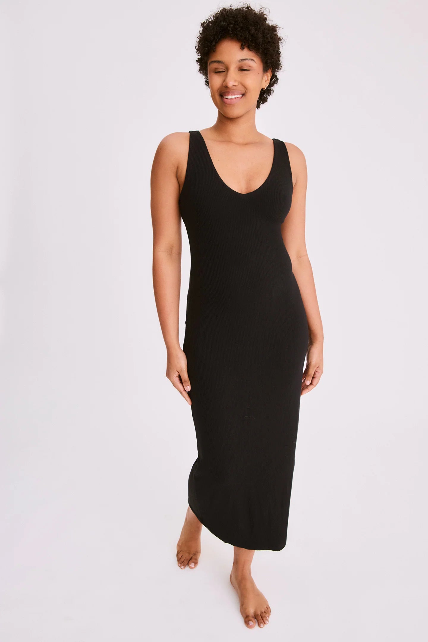Langes Selene-Kleid Schwarz