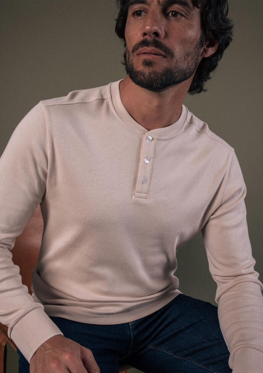 Henley Polo Respect Beige