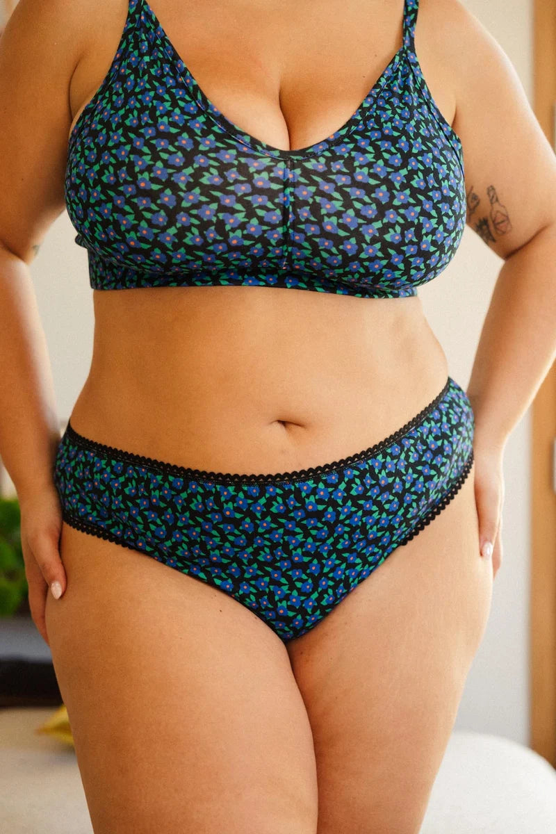 Culotte Mini Fleurs Bleues