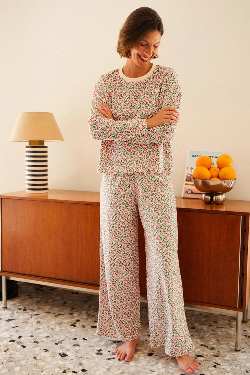 Warm Pyjamas Mini Flowers Pink