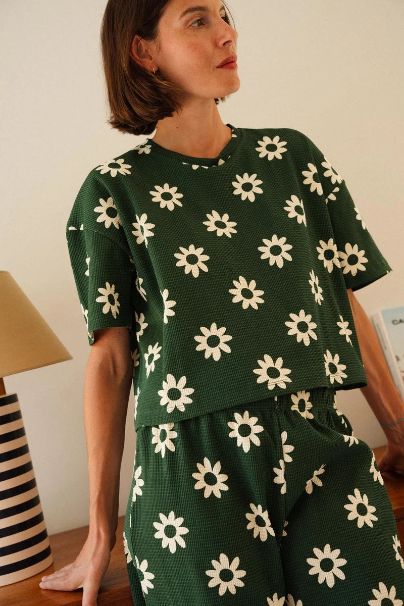 Pyjama long Dahlia vert